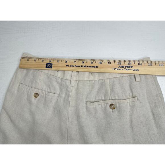 Banana Republic Linen Blend Tan Chino Shorts High Rise Summer Beach Golf 30 - Picture 9 of 9
